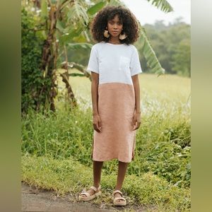 MAGIC LINEN COLOR BLOCK LINEN DRESS PALAWAN